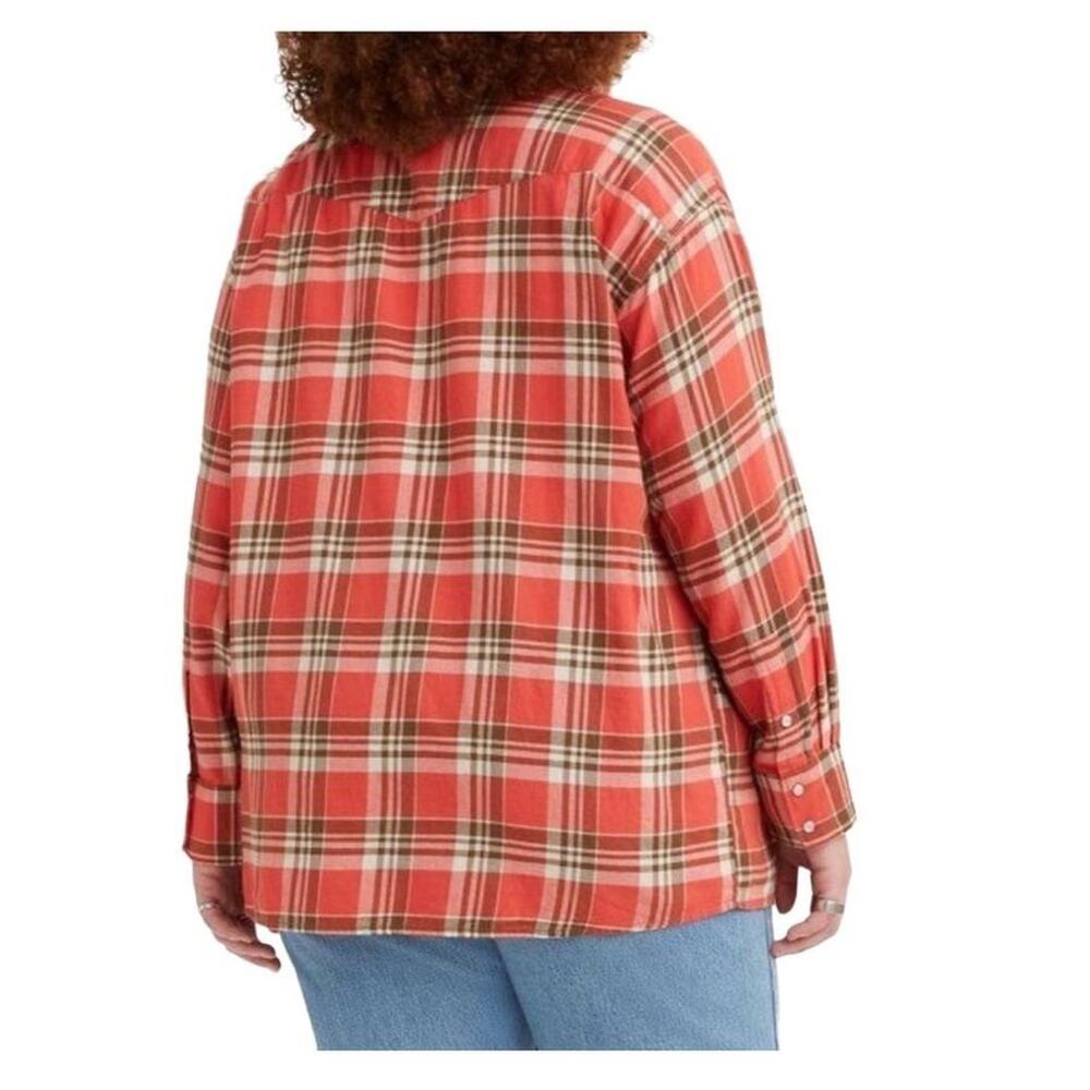 Levi’s Womens's Dylan Relaxed Western Plaid Flannel Shirt Plus Size XXLarge New - Picture 16 of 16